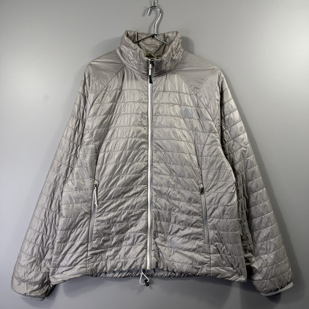 The North Face Jacket Womens XL Gray FlashDry Quilted Puffer Full Zip